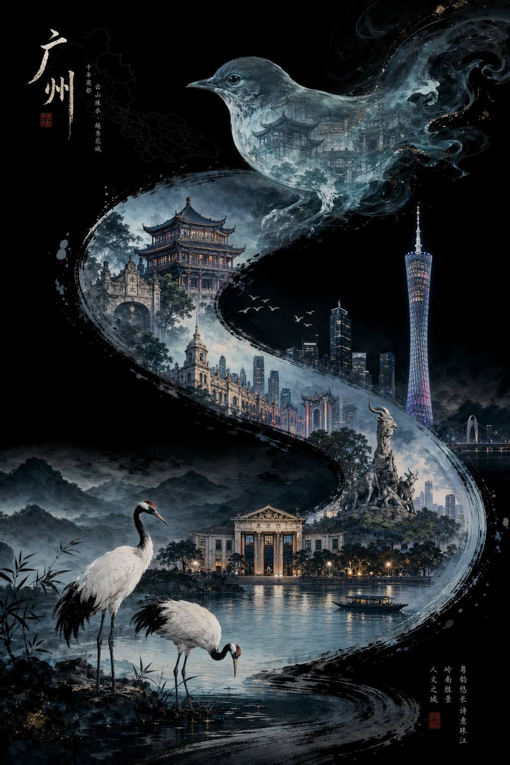 Ink-Washed Guangzhou Echoes